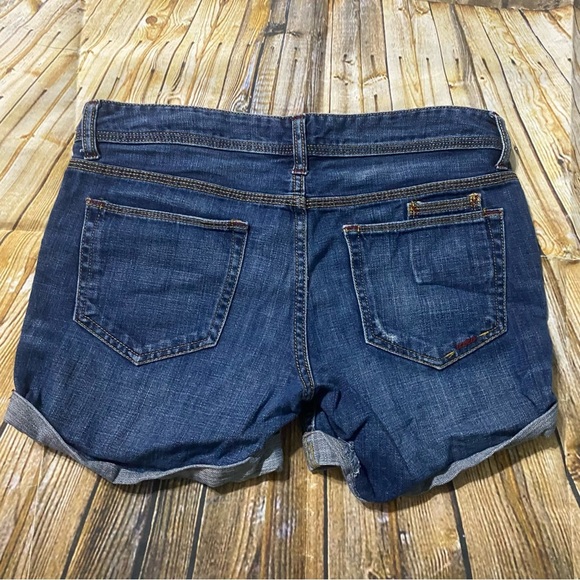 Aeropostale Dark Wash Distressed Cuffed Jean Denim Shorts - Picture 3 of 5